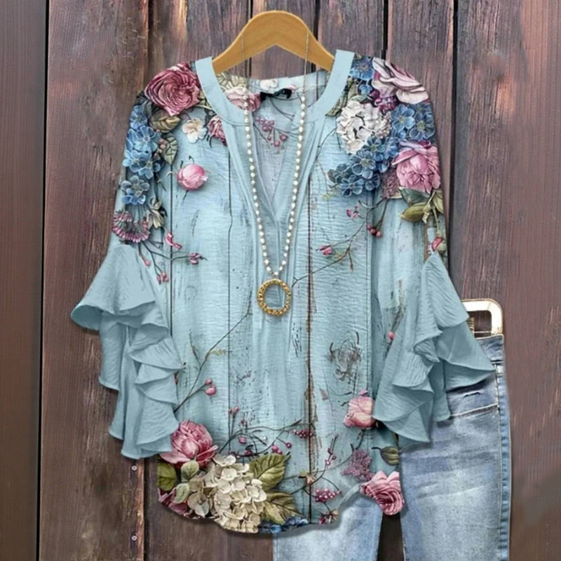 Andrea - Vintage Bluse mit floralem Muster