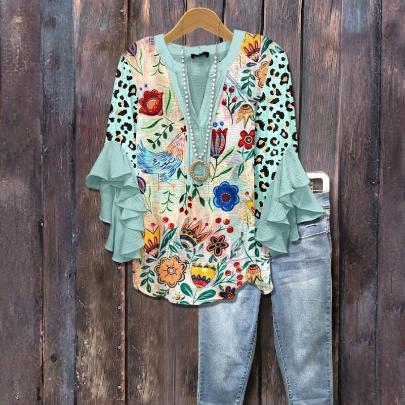 Silke - Vintage Bluse mit floralem Muster