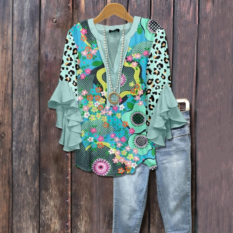 Birgit - Vintage Bluse mit floralem Muster
