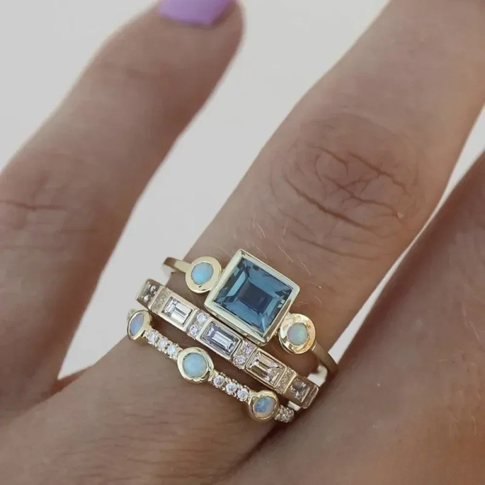 Retro Blau Ring