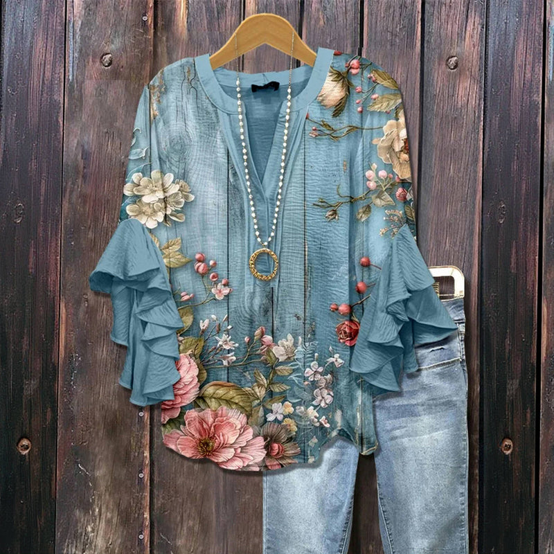 Claudia - Vintage Bluse mit floralem Muster