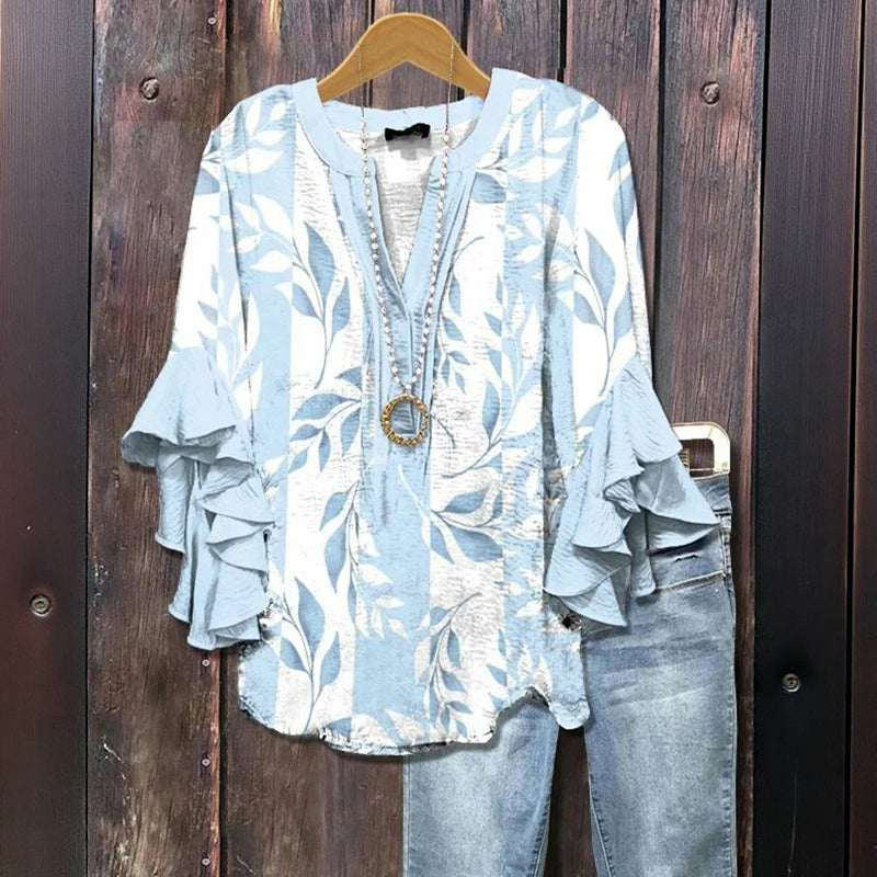 Sabine - Lässige Bluse mit Blattmuster