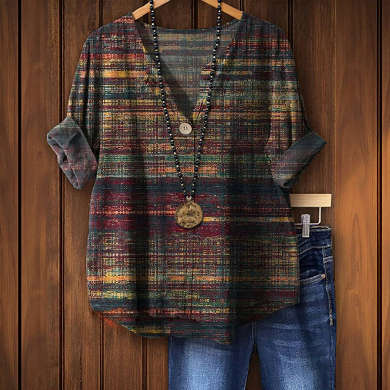 Monika- Vintage Bunte Bluse