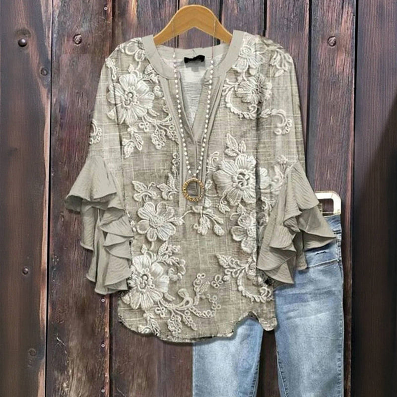 Susanne - Vintage Bluse mit floralem Muster