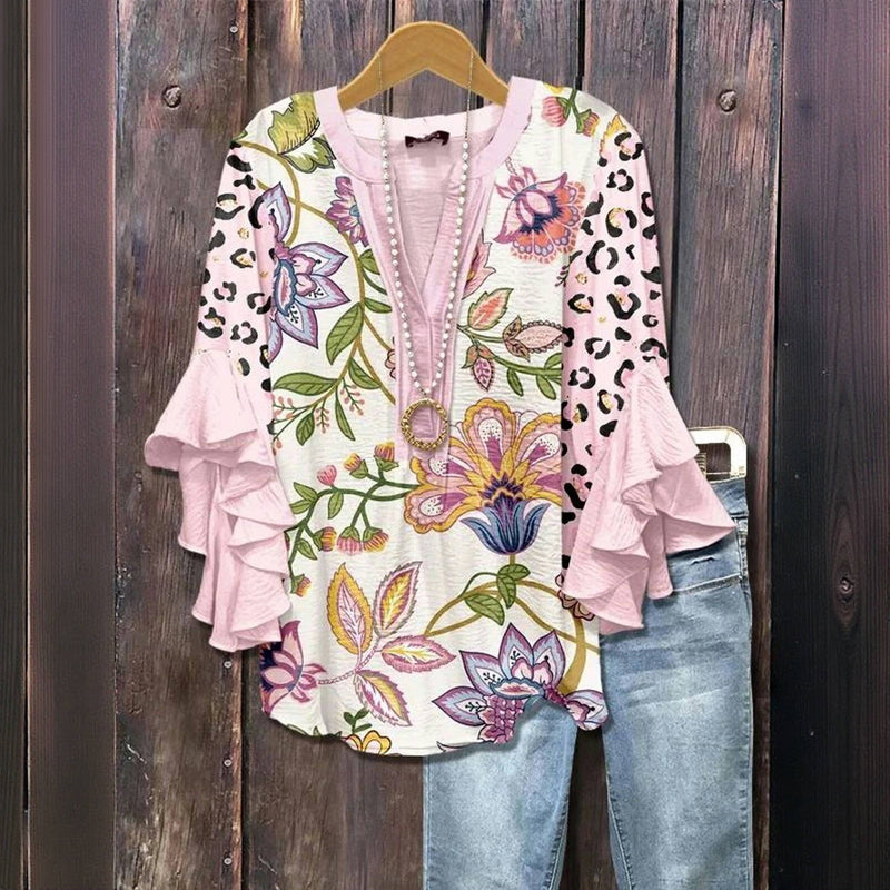 Astrid - Vintage Bluse mit Blumenmuster
