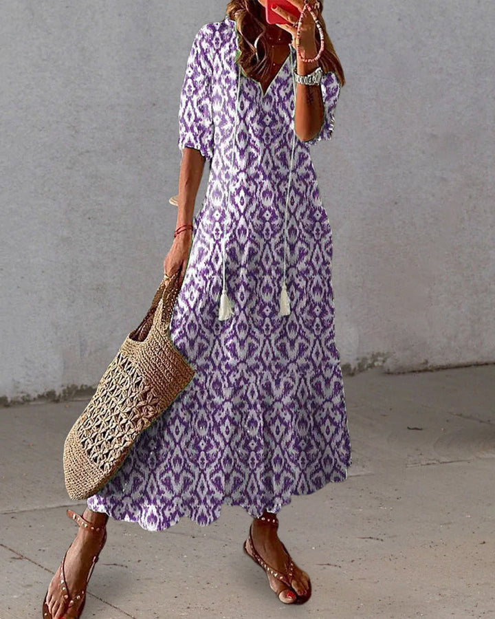 Dianna - Boho Bauchbedeckendes Kleid