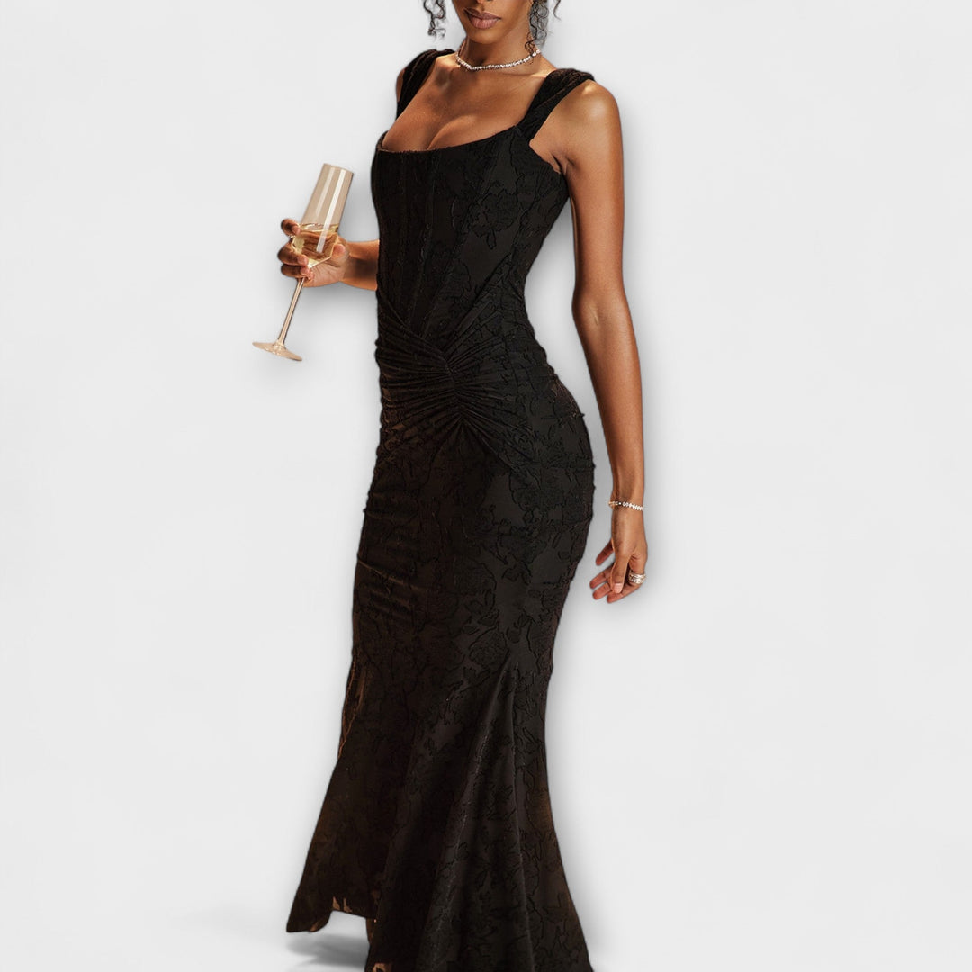 Renske - Langes Kleid mit Eleganten und Raffinierten Korsett