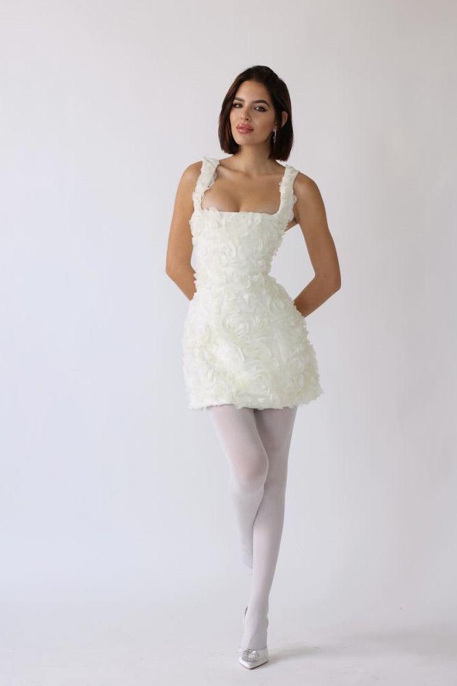 Whitney - Blumenspalte Kleid