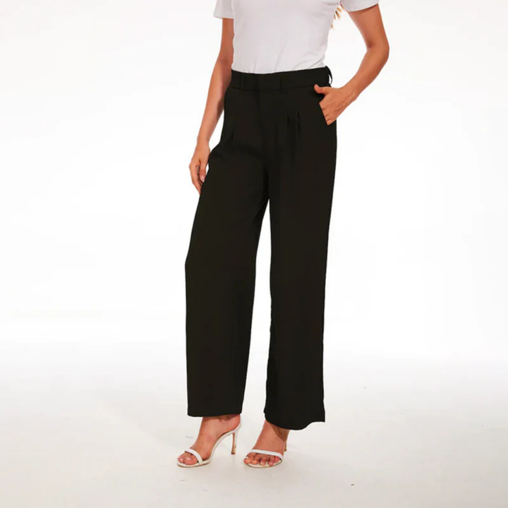 Damen Weites Bein Hoher Taille Hosen | Plissiert