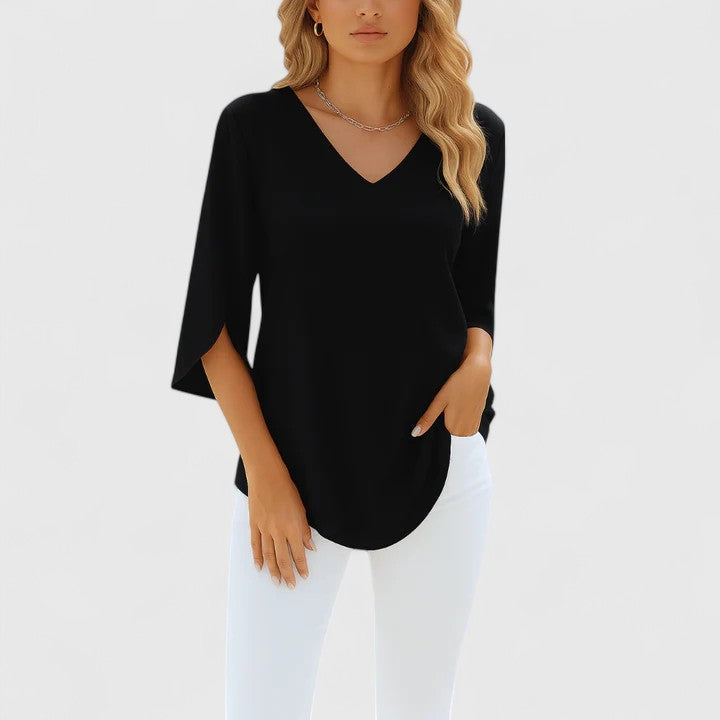 Violetta™ | Elegante V-Ausschnitt Bluse