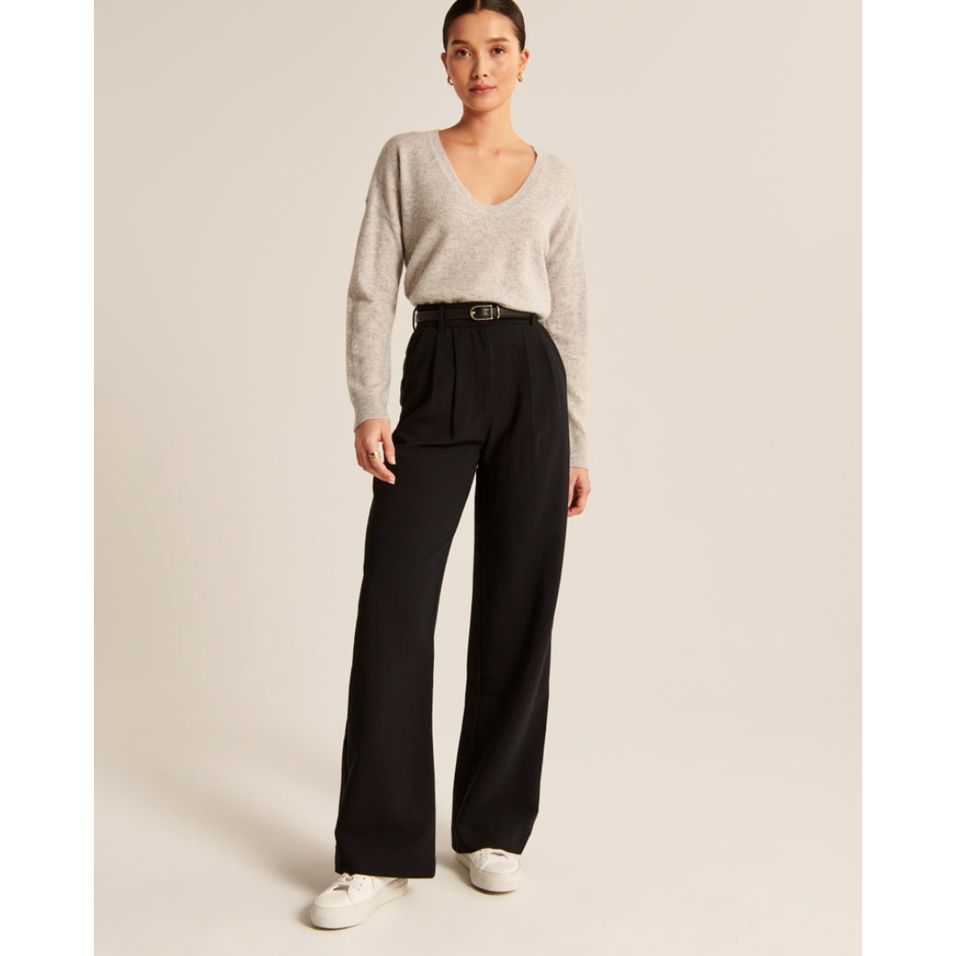 Damen Weite Beine Hosen | Hohe Taille