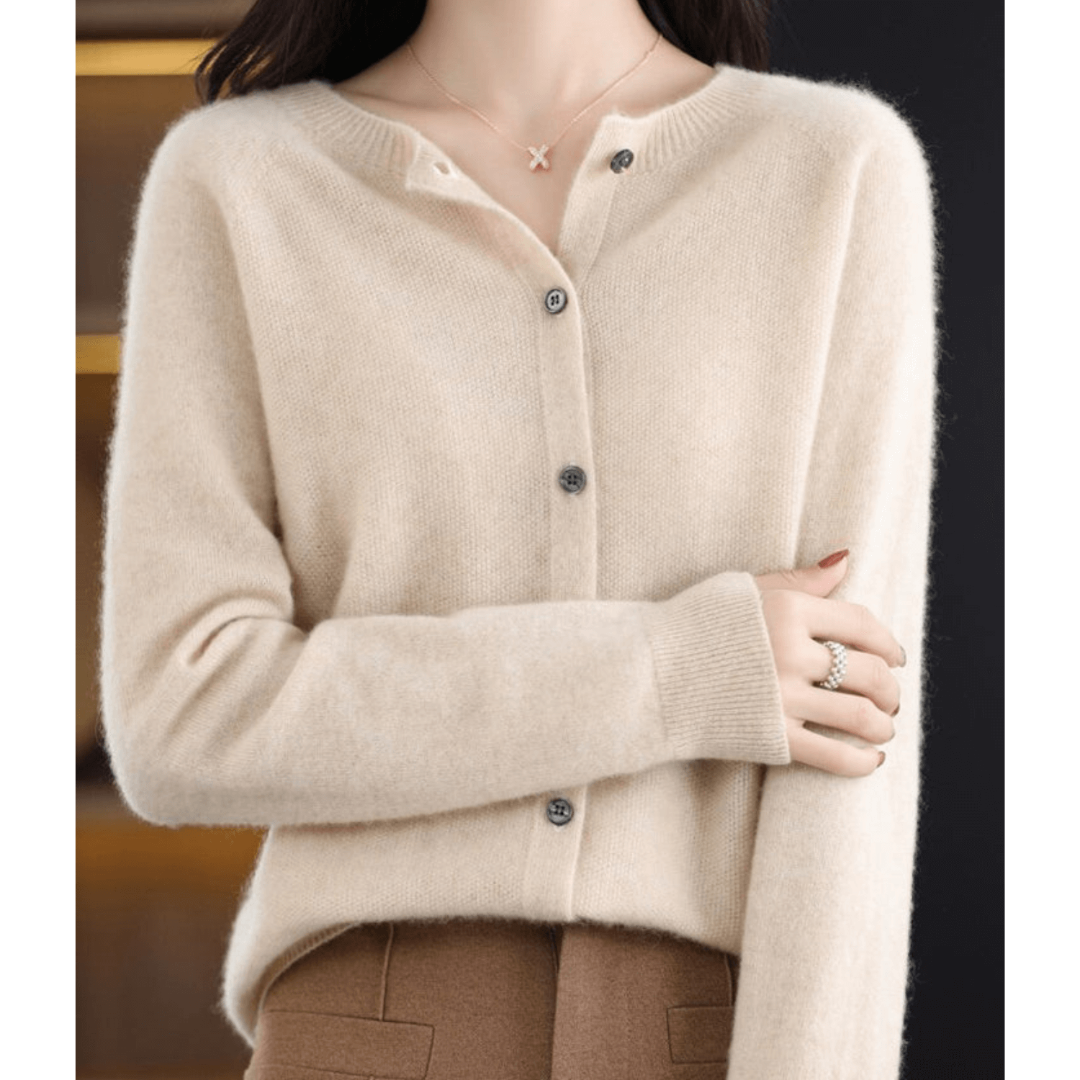 Damen Warme Knopf Daunen Strickjacke | Langarm