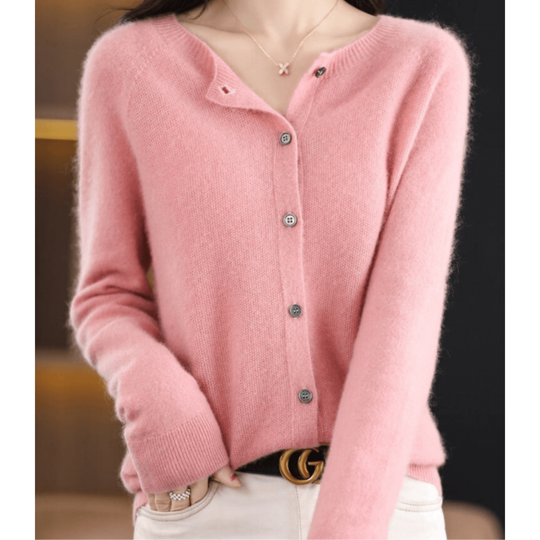 Damen Warme Knopf Daunen Strickjacke | Langarm