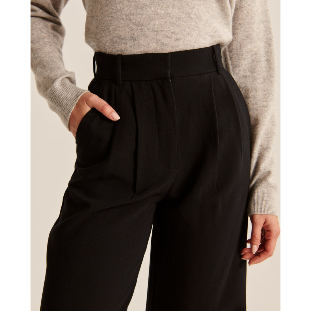 Damen Weite Beine Hosen | Hohe Taille