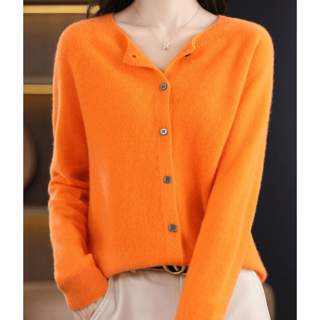 Damen Warme Knopf Daunen Strickjacke | Langarm
