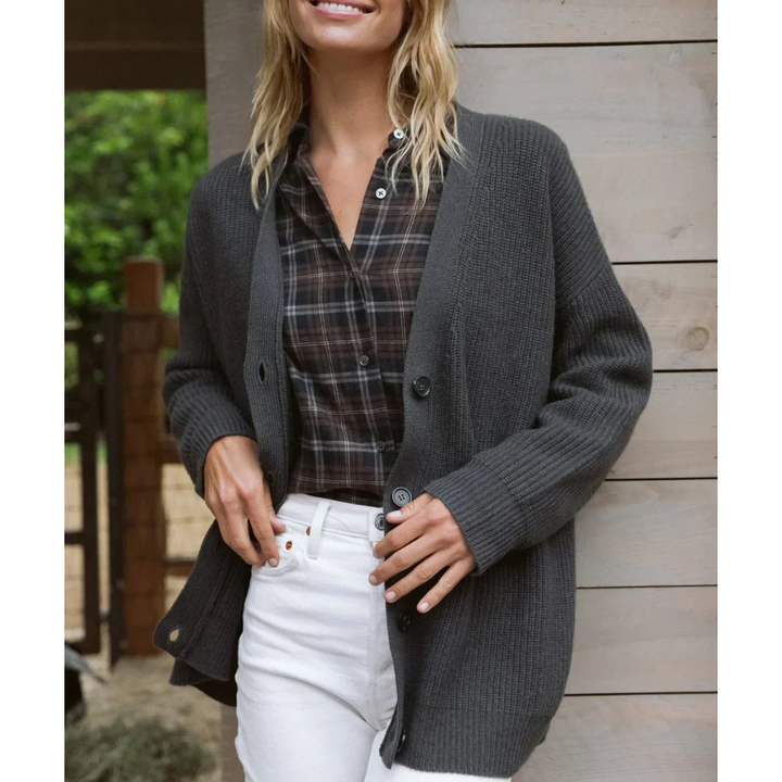Araceli | Damen Lange Strickjacke | Warme