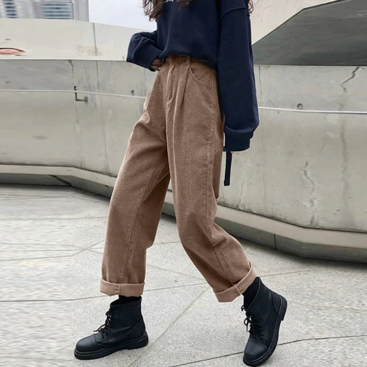 Damen Weitem Bein Entspannte Hose | Hohe Taille