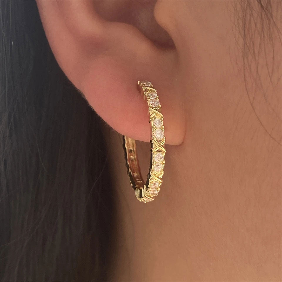 Aurelisse | Zirkonia Kreuz Ohrringe 18K Gold