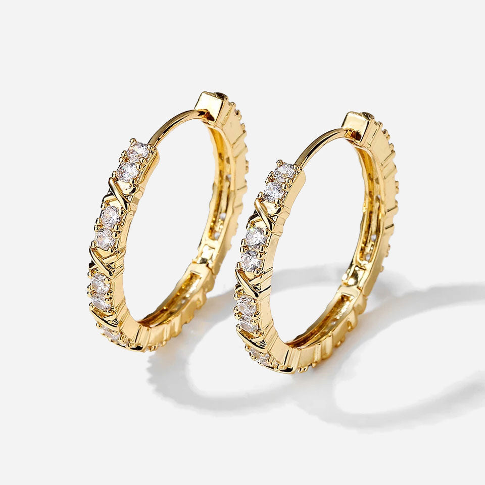 Aurelisse | Zirkonia Kreuz Ohrringe 18K Gold