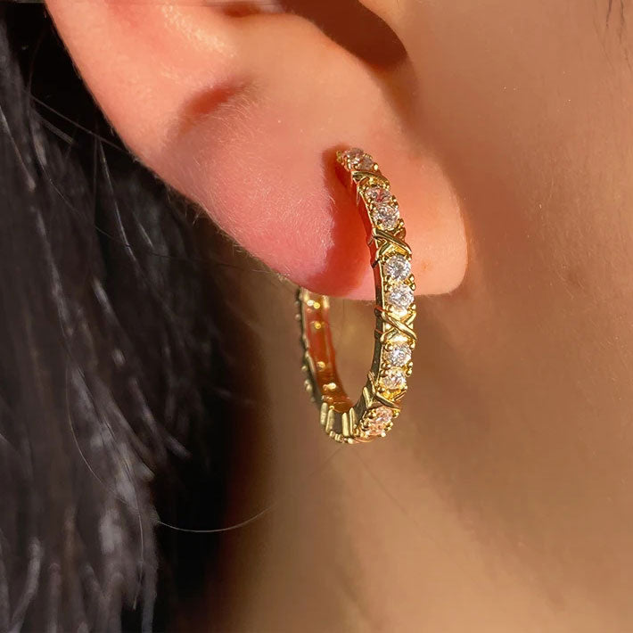 Aurelisse | Zirkonia Kreuz Ohrringe 18K Gold
