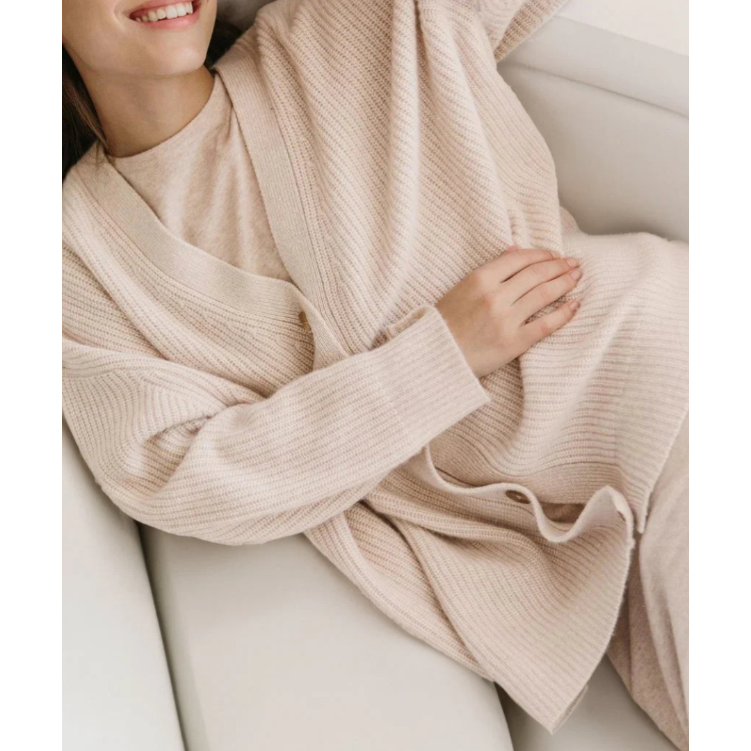 Araceli | Damen Lange Strickjacke | Warme