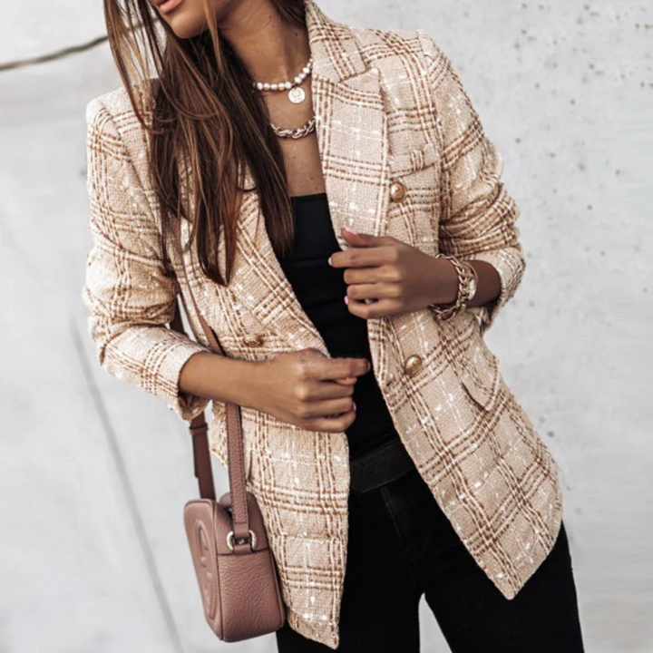 Damen Kariert Blazer | Langarm