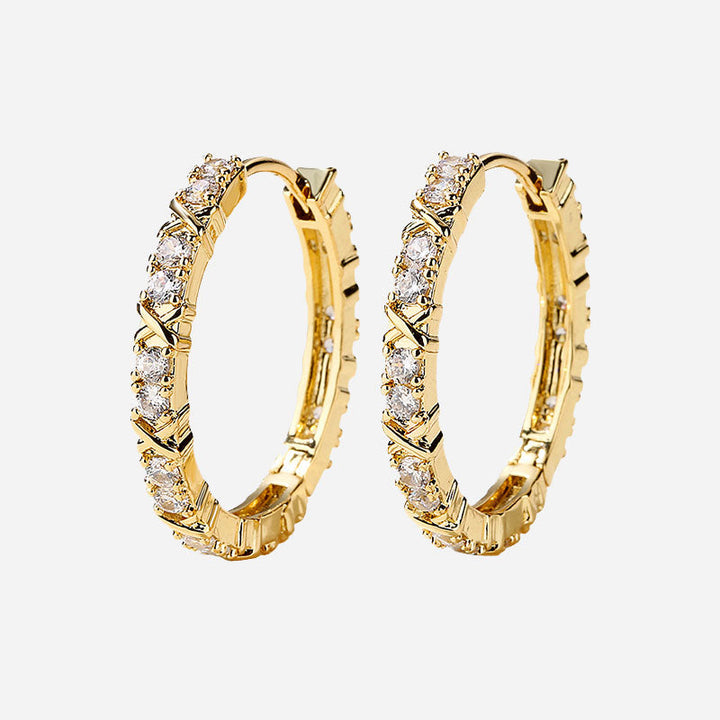 Aurelisse | Zirkonia Kreuz Ohrringe 18K Gold