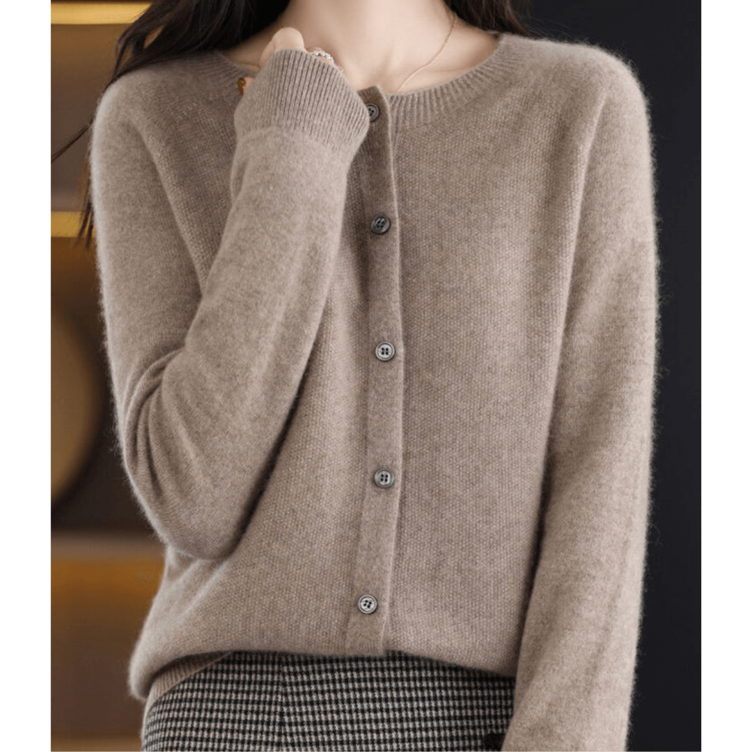 Damen Warme Knopf Daunen Strickjacke | Langarm
