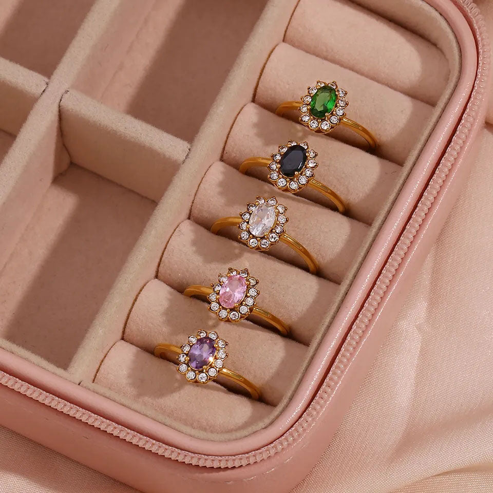 Amaryelle | Grüner Zirkonia Ring 18K Gold