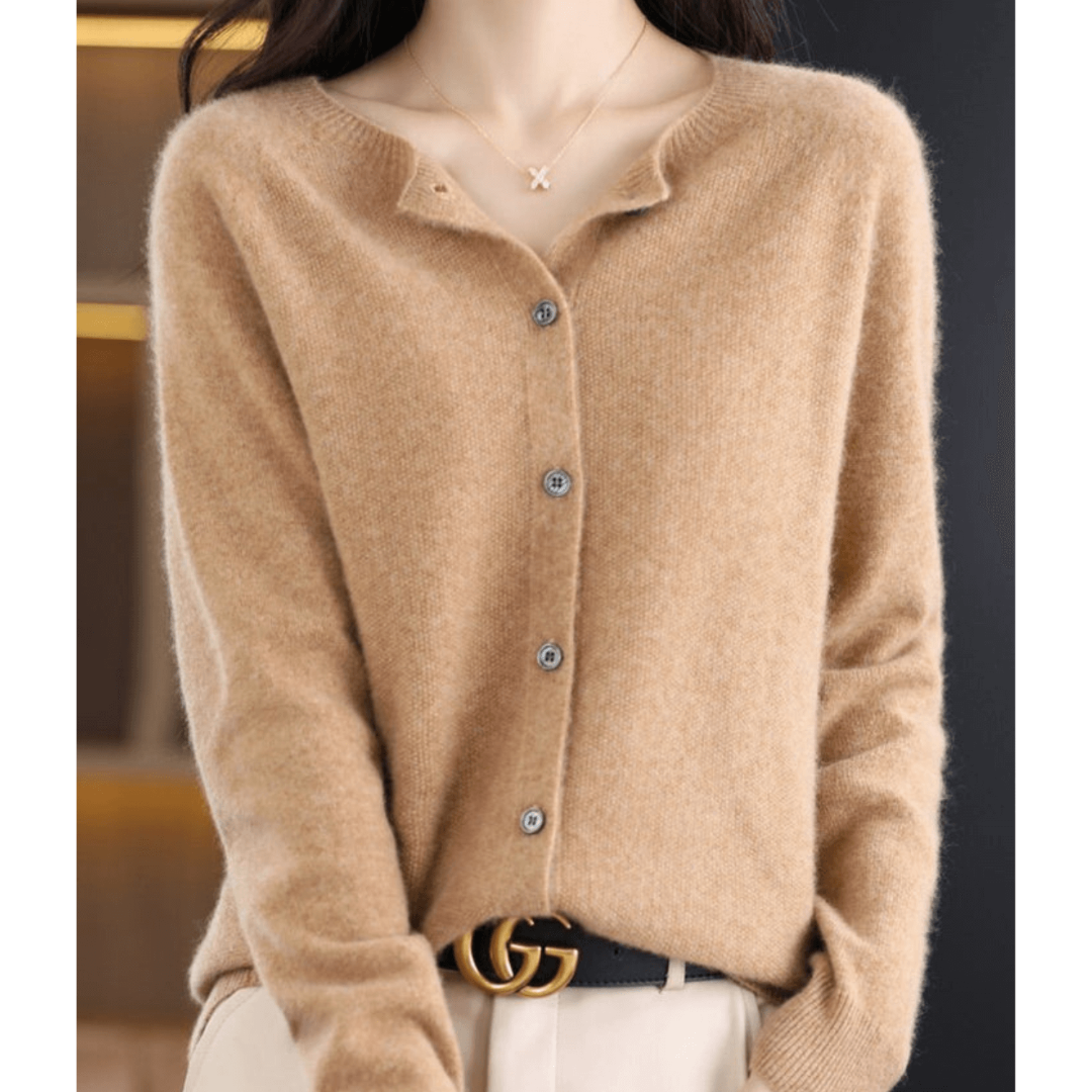 Damen Warme Knopf Daunen Strickjacke | Langarm
