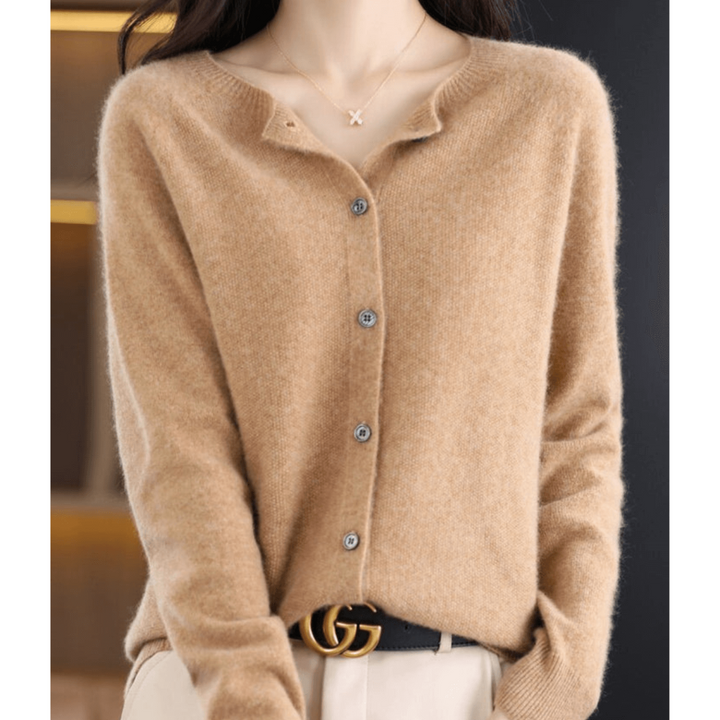 Damen Warme Knopf Daunen Strickjacke | Langarm