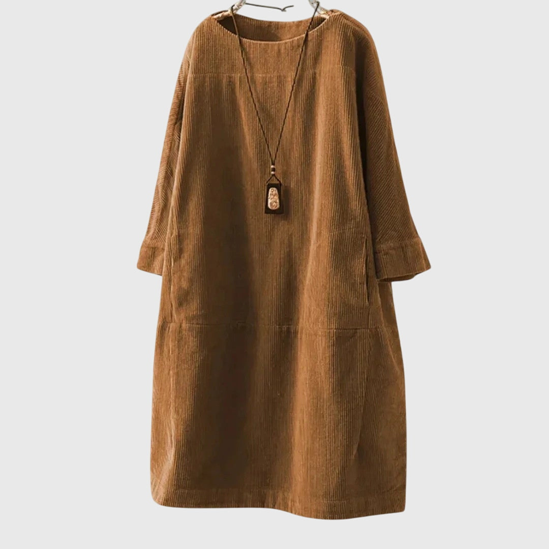 Grace | Entspanntes Corduroy Midi-Kleid
