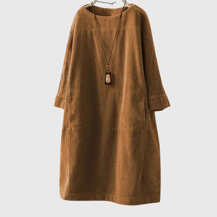 Grace | Entspanntes Corduroy Midi-Kleid