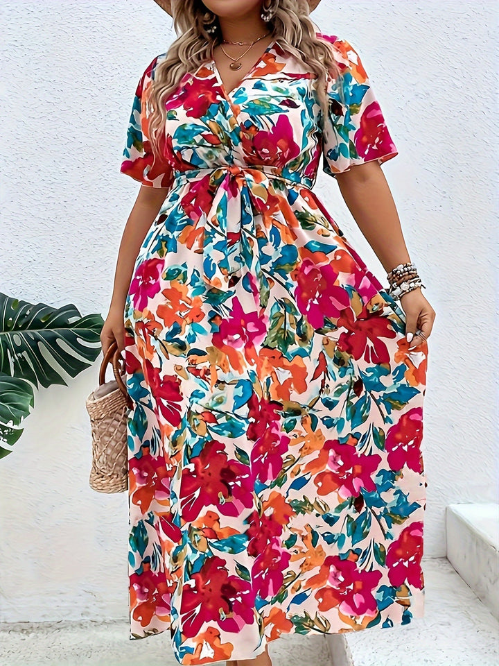 Lindsay - Strahlendes Floral-Wickelkleid