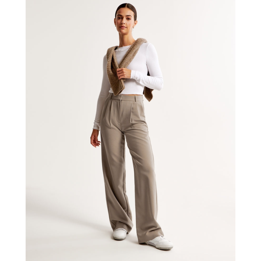 Damen Weite Beine Hosen | Hohe Taille