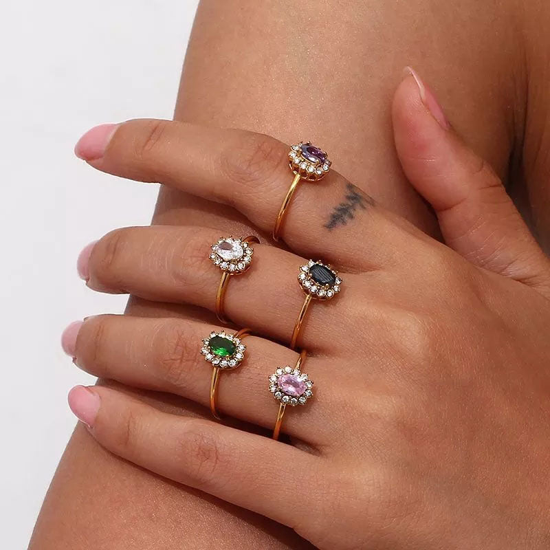 Amaryelle | Grüner Zirkonia Ring 18K Gold