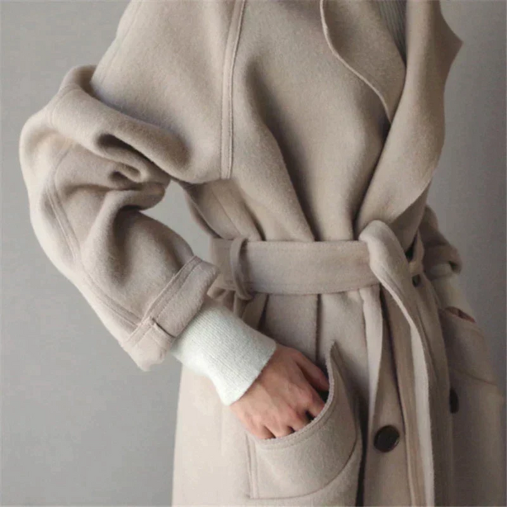 Nadjain | Damen Warme Trench Mantel | Langarm