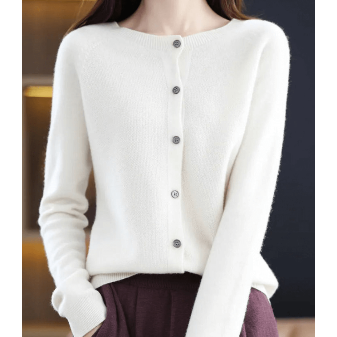 Damen Warme Knopf Daunen Strickjacke | Langarm