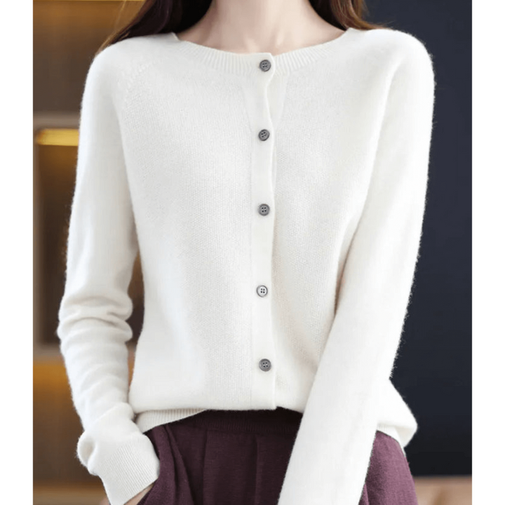 Damen Warme Knopf Daunen Strickjacke | Langarm