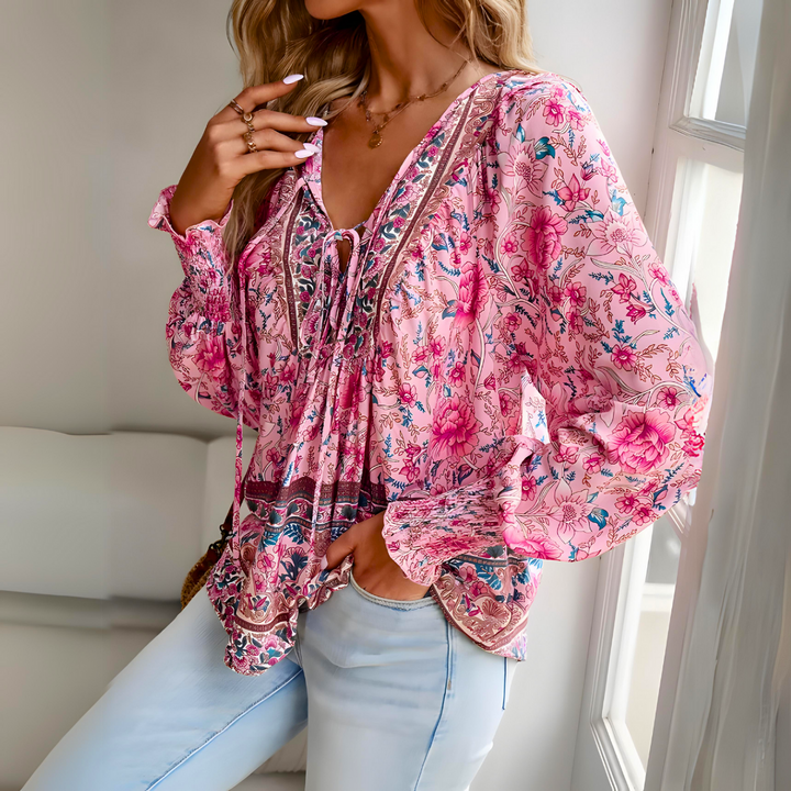 Calliopen | Damen Blümchen Bluse | Moderne