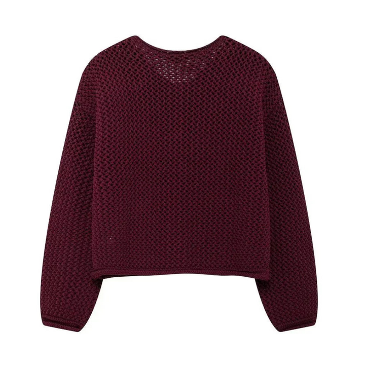 Damen Strick Knopf Daunen Kurze Strickjacke | Langarm