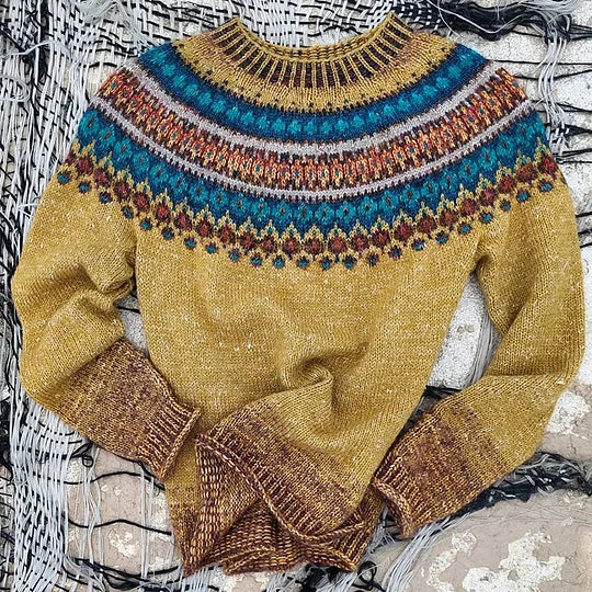 Angelika – Bunter Strickpullover