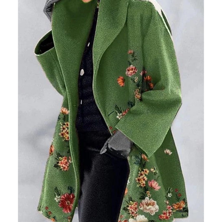Damen Lange Winter Bedruckter Mantel | Warme