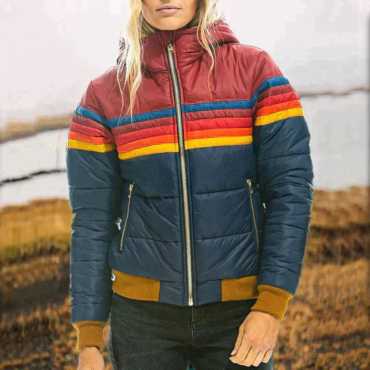 Rita - Retro Parka mit Kunstfellkapuze für Damen