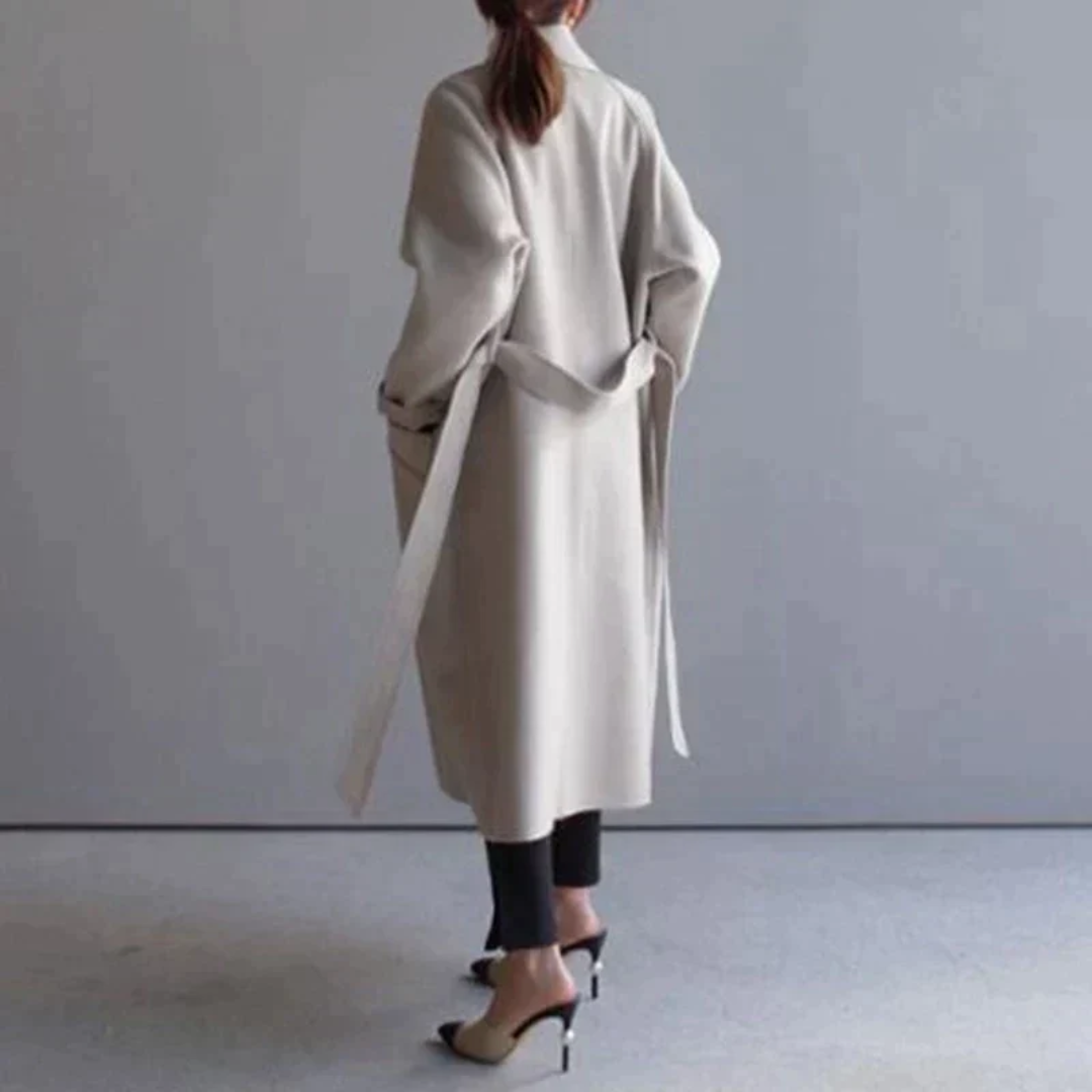 Nadjain | Damen Warme Trench Mantel | Langarm