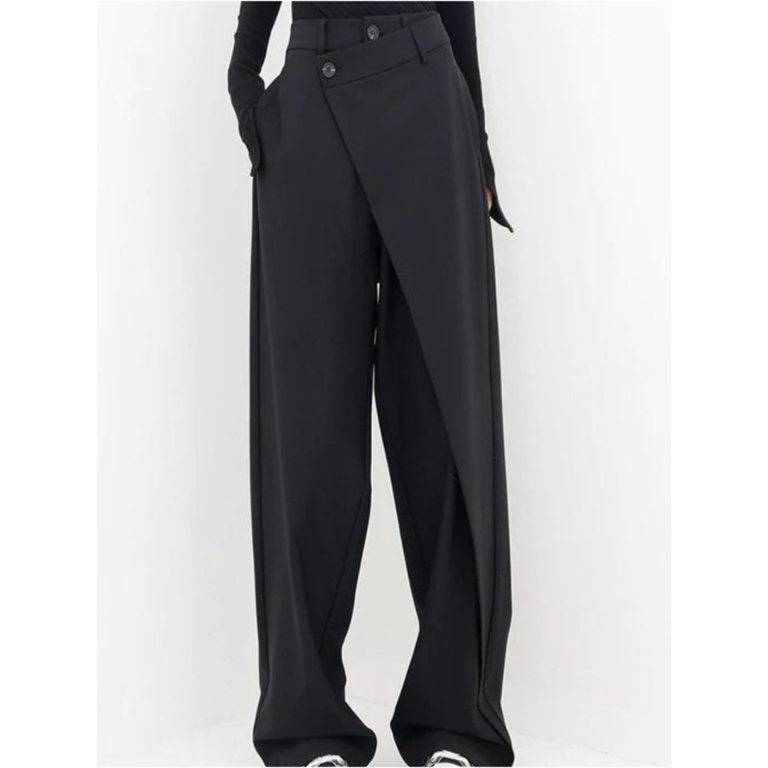 Damen Asymmetrische Weite Hosen | Hohe Taille