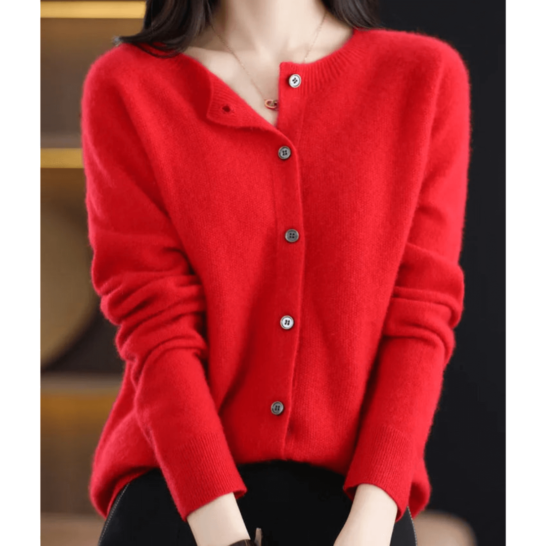 Damen Warme Knopf Daunen Strickjacke | Langarm