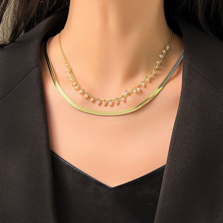 Marizanne | Luxus Schlange Choker & Perlen Schmuckset 18K Gold