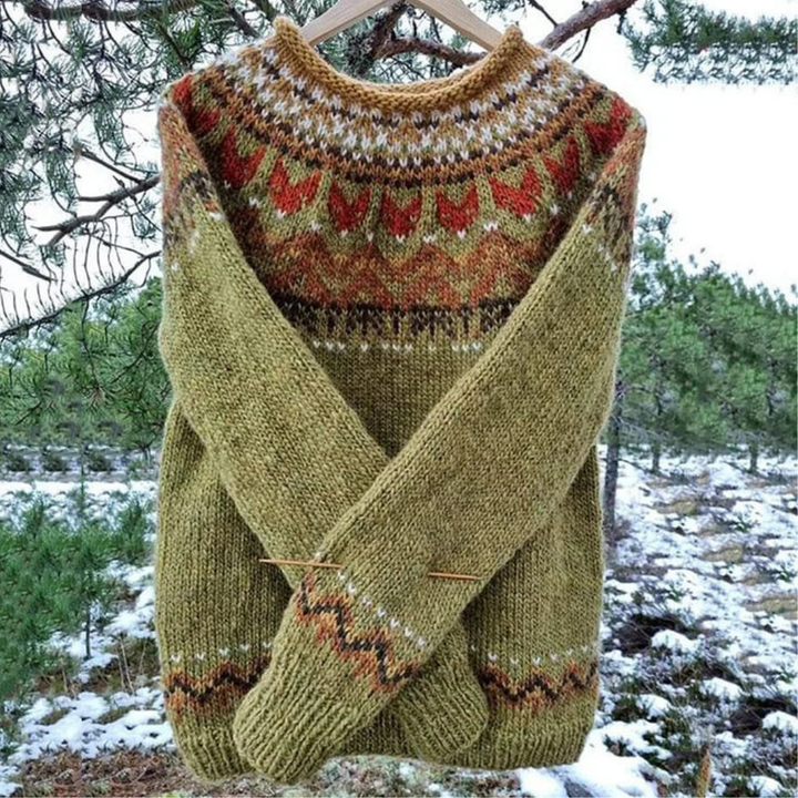 Damen Langarm Winter Warm Pullover | Rundhalsausschnitt