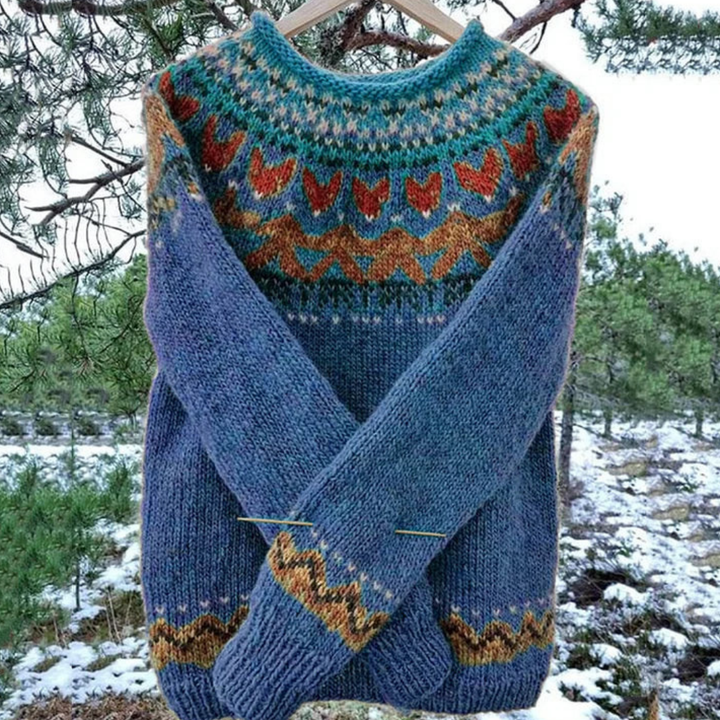 Damen Langarm Winter Warm Pullover | Rundhalsausschnitt